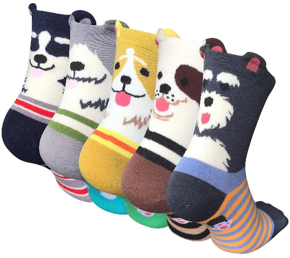5 Pairs Women Socks Funny Cute Animal Ladies Socks Cat Dog Socks Gifts for Women One Size(A) Shopping online