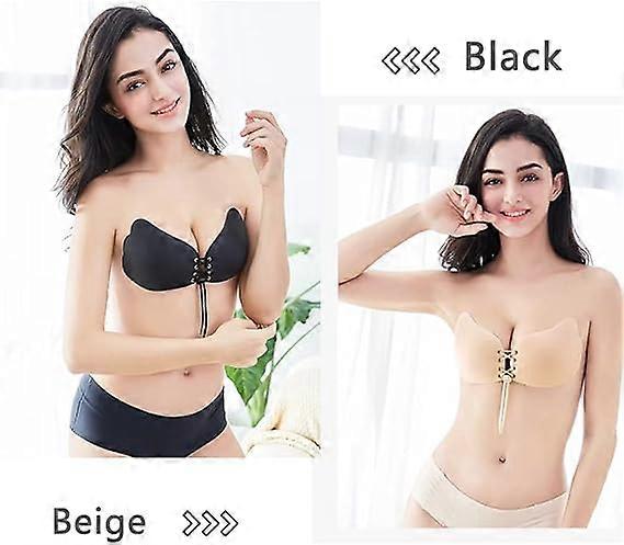 Push Up Bra for Women 2 Pack Invisible Adhesive Strapless Backless Bra Stick on Bra with Drawstring for Everyday Wearing Party WeddingB Offerta esclusiva