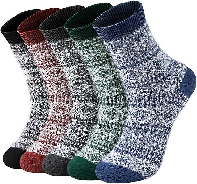 Wool Socks 5 Pairs - Wool Socks For Women Boot Socks Soft Crew Socks Cozy Socks Warm Socks Offerta natalizia