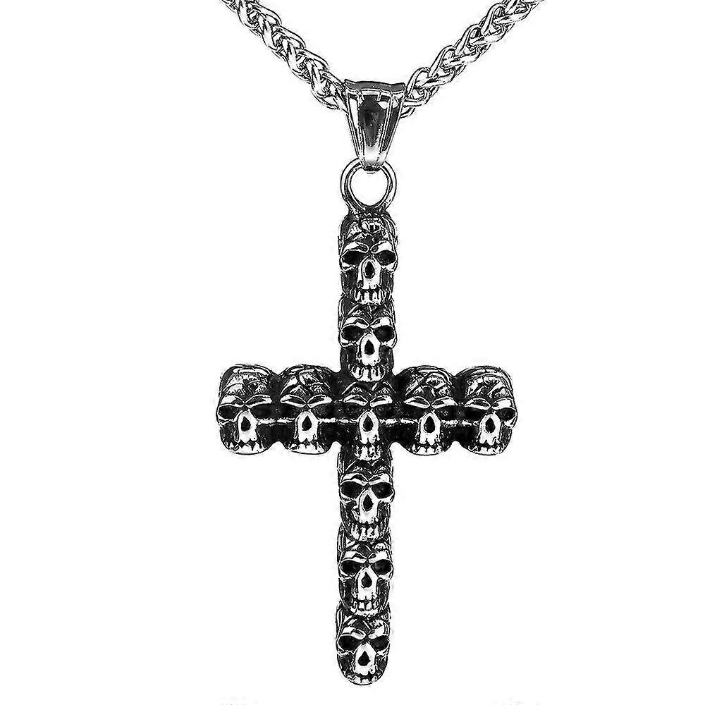 Vintage Punk Skull Cross Pendant Charm Men S Necklace Fashion Christmas Valentine S Day Gift Protector Jewelry Accessories Product code 37363