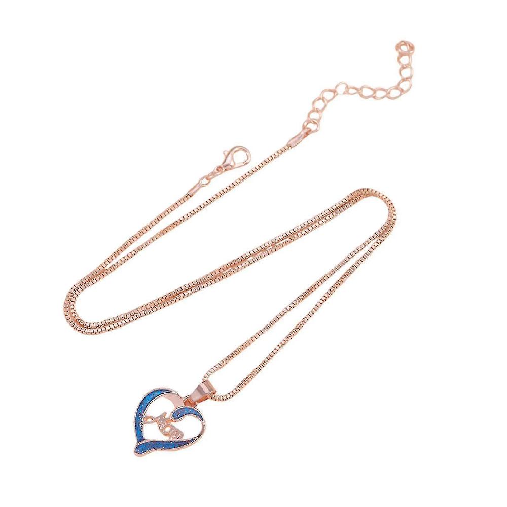 Mother's Day Necklace Women's Necklace Trendy Present Jewelry Chain Heart Pendant Necklace for Her for Party Weddings Holiday Gold Color-Model code 2