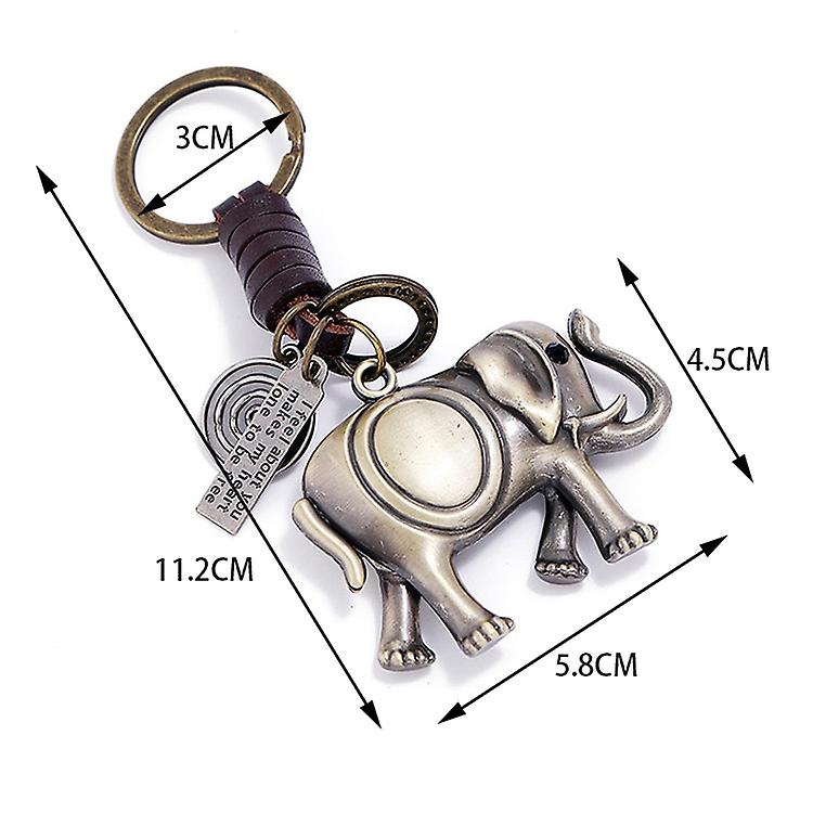 Vintage Bronzo Elefante Fascino Portachiavi Semplice Animale Portachiavi Enormi sconti