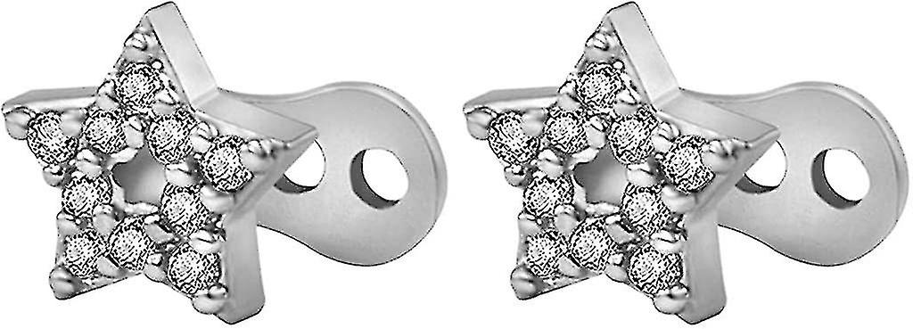 2pcs Dermal Anchor Tops And Base Titanium Steel Piercing Jewelry Star Promozione Limitata