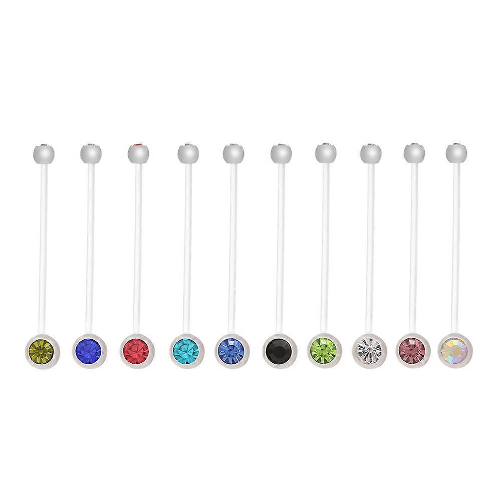 10PCS Navel Belly Button Ring Pregnancy Maternity Flexible Clear Long Belly Button Rings Navel Retainer Body Piercing Offerte