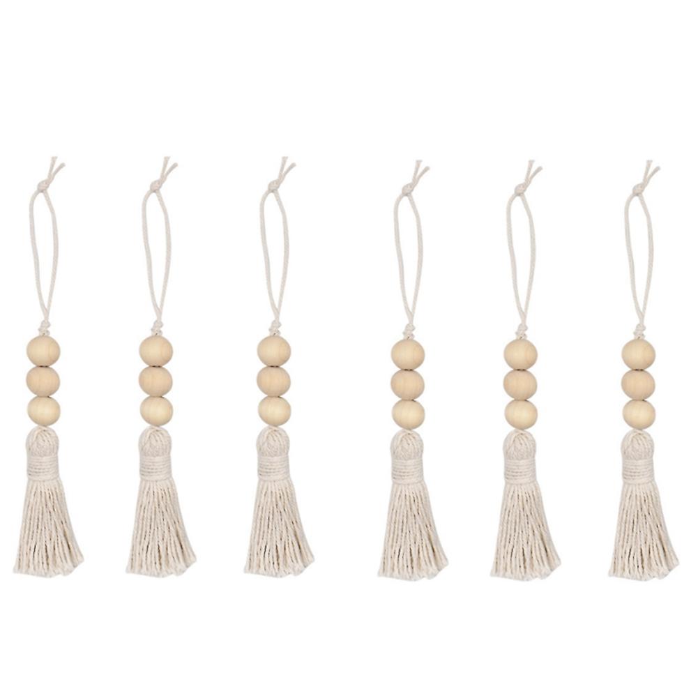 6pcs Tassel Beaded Log Color Wood Beaded Tassel Home Decor Pendant Ventilation Diffuser For Car Int I Più Venduti