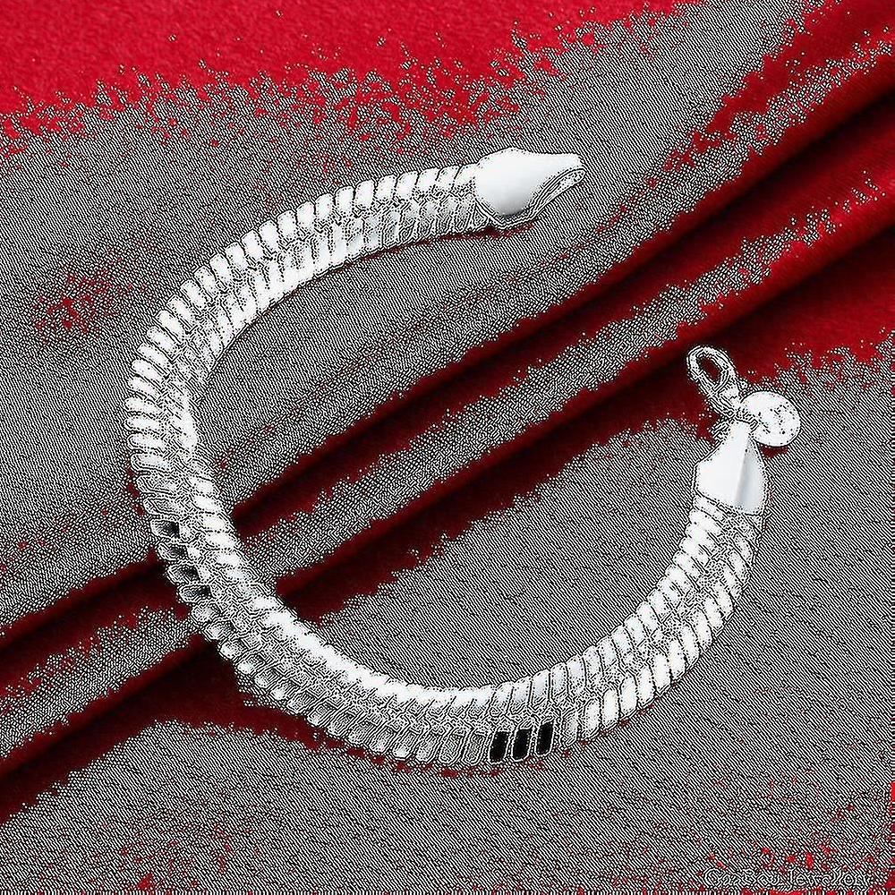 925 Francobollo Argento Colore Vintage Gioielli Snake Chain 10mm Punk Fashion Braccialetto Uomo Party Retro Gioielli Regali Vendite stagionali