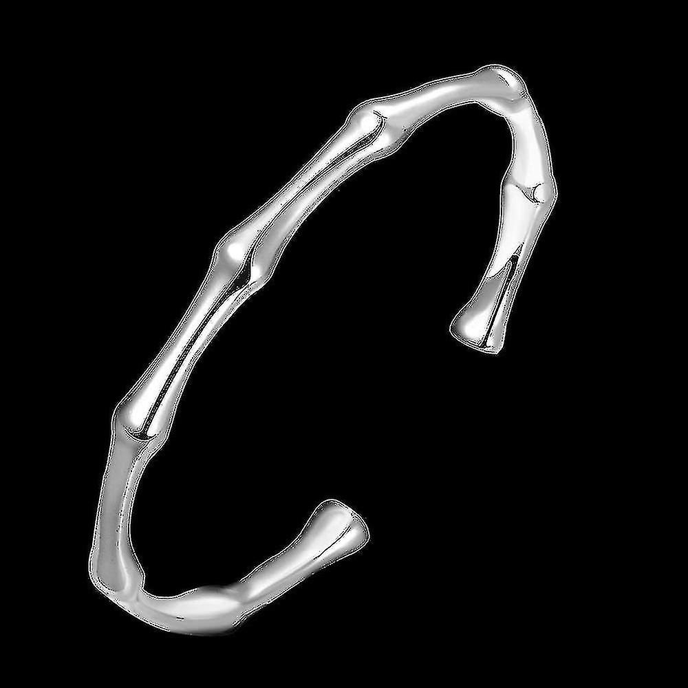 Hot 925 Stamp Colore argento Braccialetti di bambù Bracciali per donne eleganti regolabili fine lady Gioielli Festa di nozze di moda