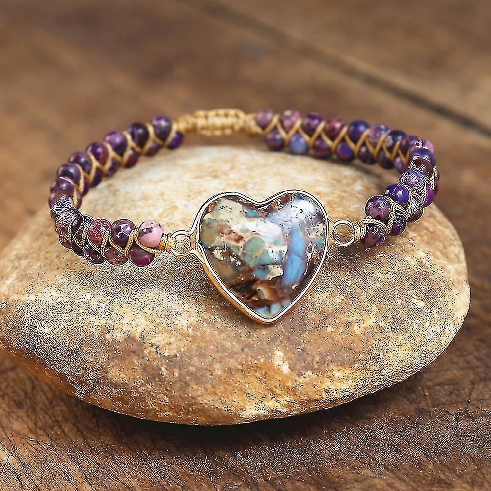 Imperial Beads Heart Shape Charm Bracelets Handmade String Braided Bracelets Lover Wrap Bracelet Women Men Jewelry Dropship Offerta Anniversario