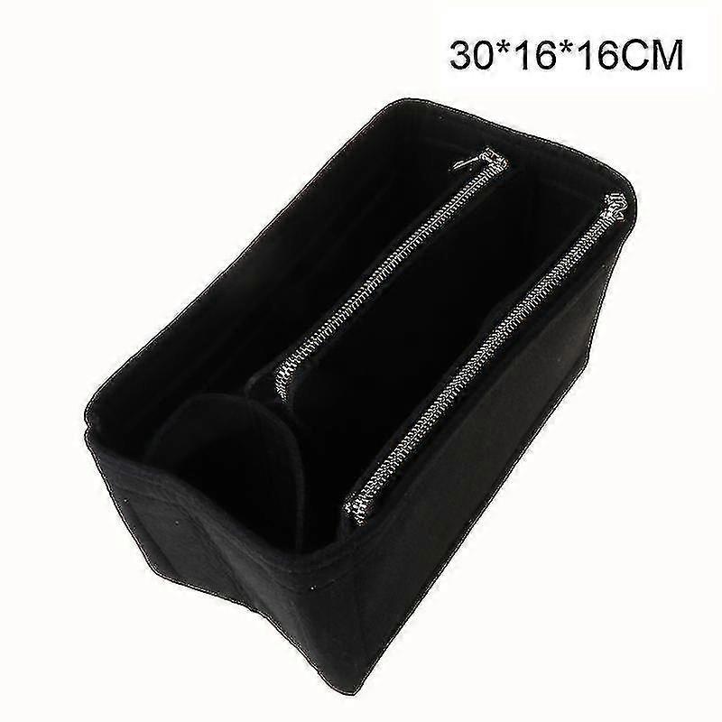 Purse Organizer Insert Felt Bags Handbag Tote Shaper Multi Pocket(black 2)