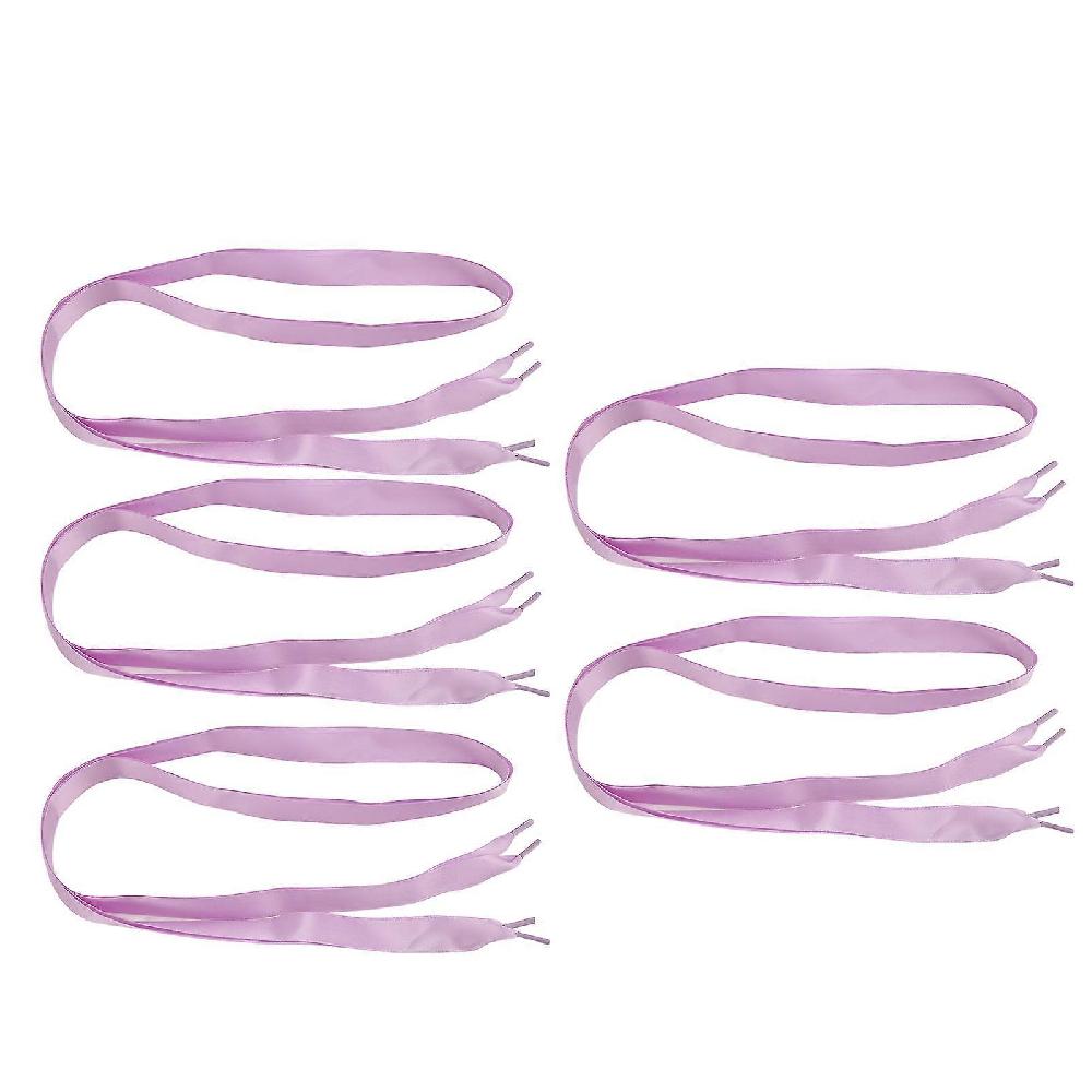 5 Pairs Silk Ribbon Shoelaces Pure Color 0.8in Wide Elegant Smoothing Satin Shoelaces for DIY Craft Decoration Purple YEMAA Saldi