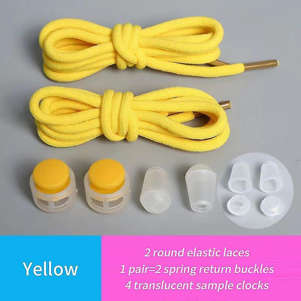 1pair Tie-free Lazy Laces Shoe Laces Round Locking Fits All Shoes No Tie Shoelace Elastic Fornitura limitata