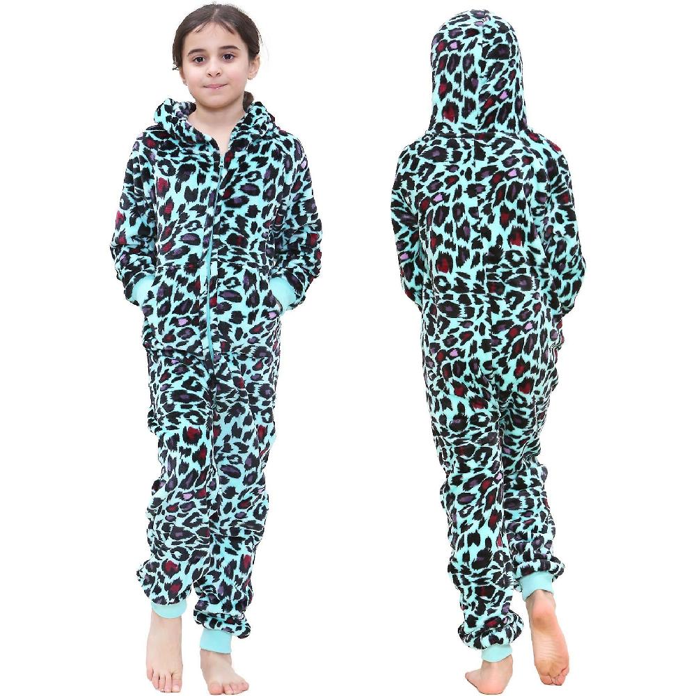 Ragazze Leopard Stampa Menta Onesie Smaltimento dello stoccaggio