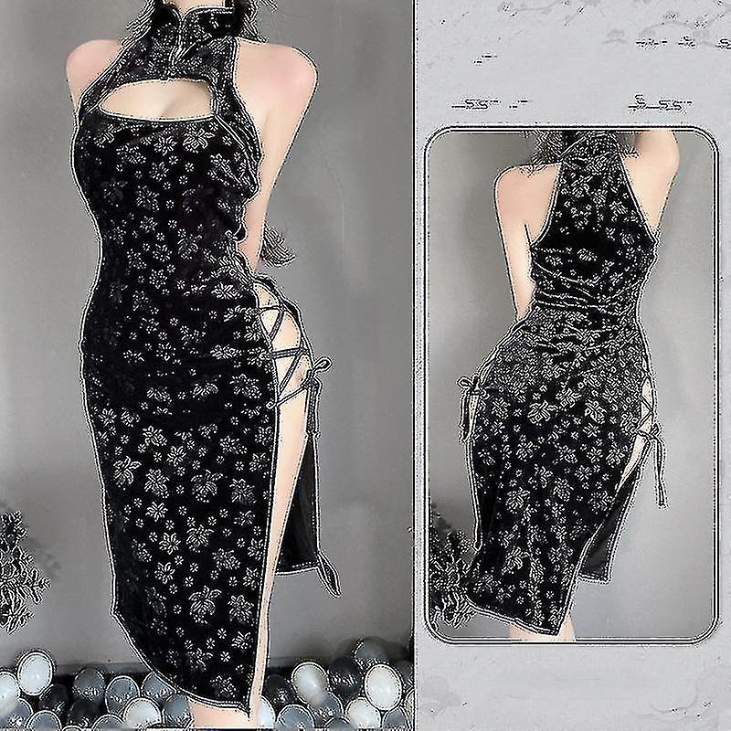 Donna Cheongsam Floreale Pizzo Up Side Slit Mini cinese Qipao Vintage Dress Grandi sconti